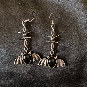 3/$22 Barbed wire bat gothic dangle earrings